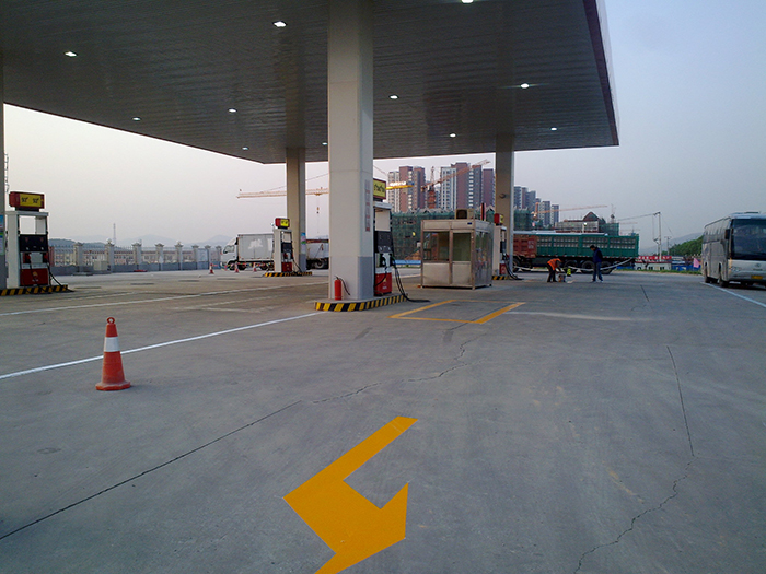 天津蓟县加油站划线施工